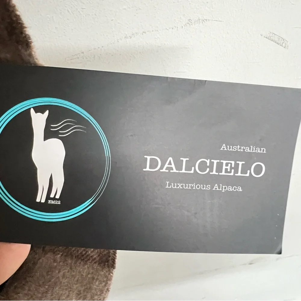 New Dalcielo Baby Alpaca Check Scarf Eco Friendly Rose Grey Brown